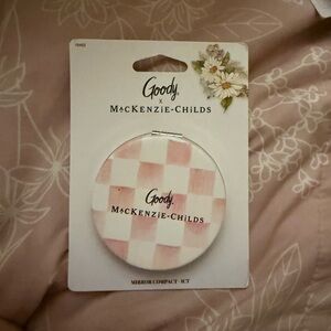 MacKenzie-Childs Pink and White Check Compact Mirror